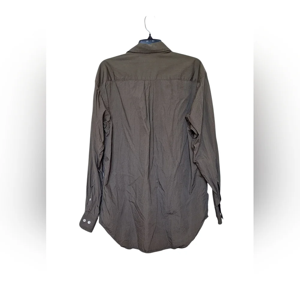 Banana Republic 100% Cotton Dress Shirt Button Down Long Sleeve Olive Mens M